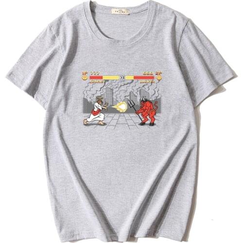 Summer 100% Cotton women men T-shirt Angel demon game print Fashion O Neck Short Sleeve T-shirt Unisex tops tees