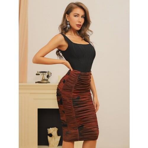 Fashion Women Designer Patchwork Sleeveless Party Dress