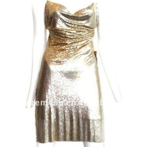 Aluminum Sequin Fabrics Fashion Design Dress