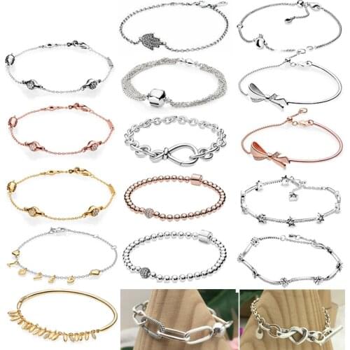 PDB SL high quality 925 sterling silver series fashion charm DIY bracelet suitable for bead charm female bracelet jewelry gift