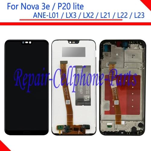 New LCD DIsplay Touch Screen Digitizer Assembly With Frame For Huawei Nova 3e / P20 lite ANE-L01 ANE-LX3 / LX2 / L21 / L22 / L23
