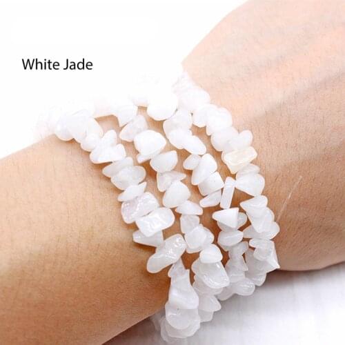Wholesale 5-8mm Good Quality Irregular Natural White Jades Crystal Gravel Stone Chips Beads For Jewelry Making DIY Bracelet