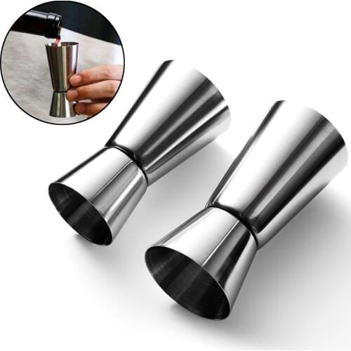 15/30ml or 25/50ml Stainless Steel Cocktail Shaker Measure Cup Dual Shot Drink Spirit Measure Jigger Kitchen Gadget Home Tool