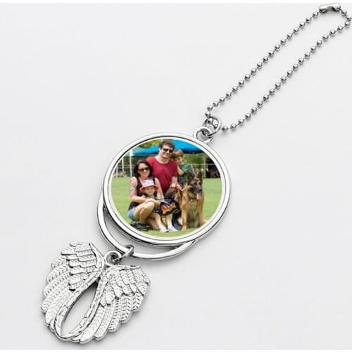 Sublimation Blanks Car Pendant Angel Wing Rearview Mirror Decoration Hanging Charm Ornaments Automobiles Interior #86510