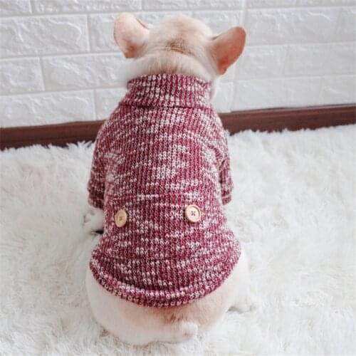 Pet Dog Sweaters Spring/Autumn Dog Clothes for Small Dogs Mixed Color Soft Warm Pet Knitted Coat Chihuahua French Bulldog S-2XL