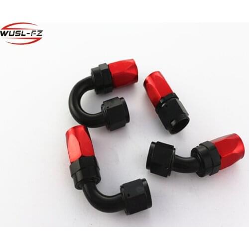 Universal AN8 Straight 45 90 180 DegreeOil/Fuel Line Hose End Aluminum Fitting/8-AN Oil Cooler Hose Fit BLACK RED