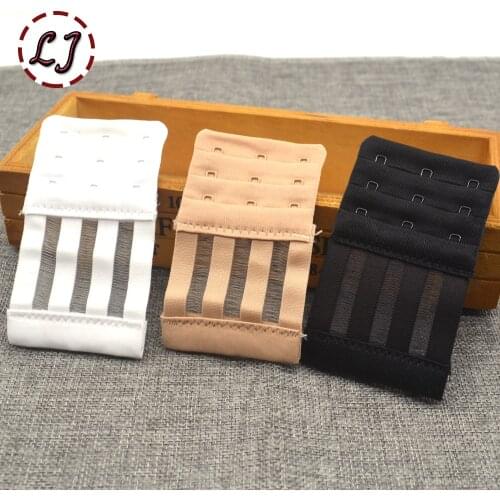 High quality Ladies Useful black white Bra Extenders Strap clasp Extension 3 Hooks 3 Rows Adjustable Belt Buckle accessory DIY