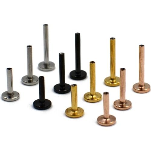 CHUANCI 5 Pcs Surgical Steel Internally Threaded Labret Shaft Bar Lip Bar Body Piercing Jewelry