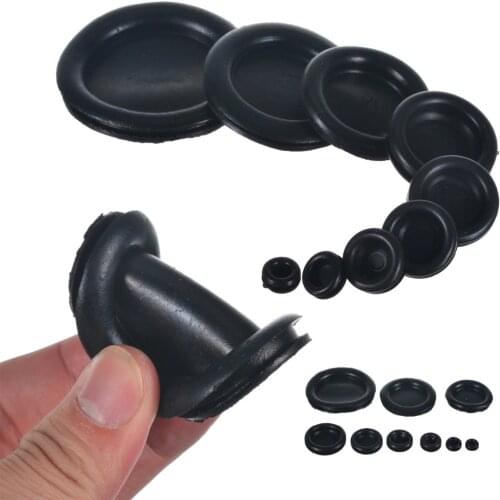 130pcs Cable Blanking Grommets Black Rubber Closed Grommet Assorted Box 6mm-50mm Diameter Electrical Wire Gasket Tool Mayitr
