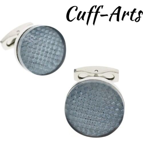 Tie Clips Cufflinks Men Fibre And Resin Round 2018 Vintage Simple Father Gifts Men Jewelry Gemelos by Cuffarts C20067