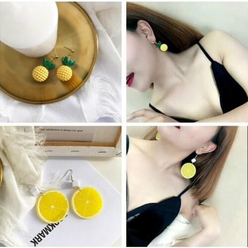 Womens Tassel Fruit Earrings Tassel Fruit Geometric Round Flower Earrings Big Dangle Pendant 2020 Women Korean Fashion Jewelry
