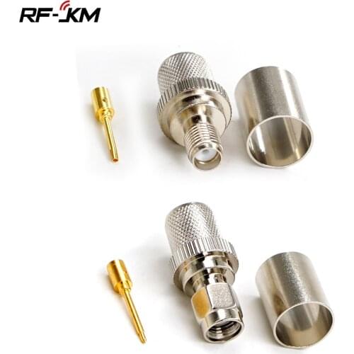 1 Pcs SMA Male or Female Crimp for LMR400 RG8 RG213 RG214 RG165 7D-FB Cable Plug Nickel RF Connector Coaxial Adapters