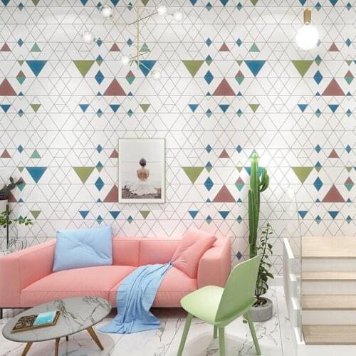 10m waterproof Nordic style geometric figures wallpaper for bedroom living room office kitchen wall papers home decor bedroom