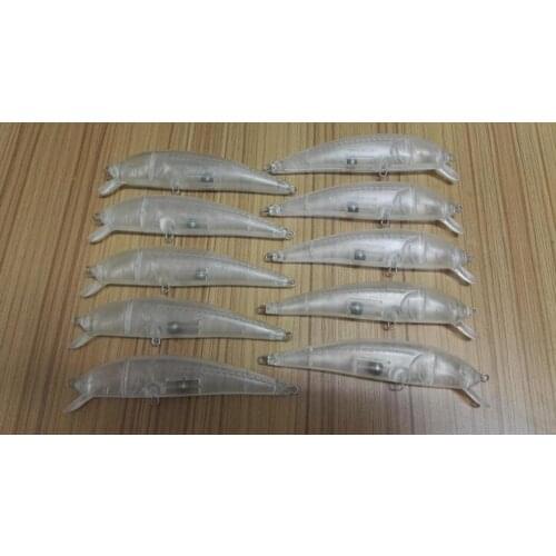 10pcs Unpainted Hardbaits Fishing Lure Bodies 5 1/8 Inch 9/16 OZ Blank lures Minnow JS#39