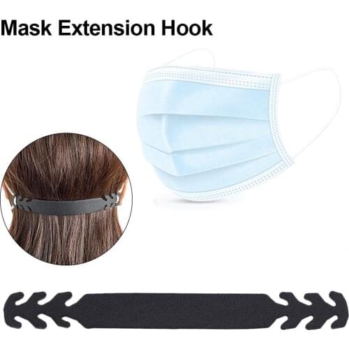 10 PCS Ear Strap Hook For Dust Face Mask Extension Hook Adjustable Ear Strap Hook Buckle Wear Ear Anti-slip Rope Holder Black