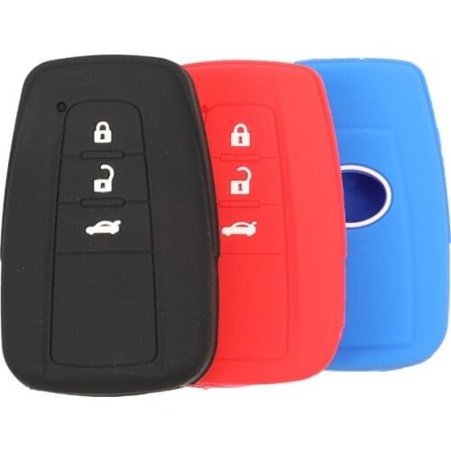Kutery 10PCS Silicone Colorful Remote Car Key Cover Case 3BTN For Toyota Corolla Rav4 Camry 70 Prado RAV 150 Protect Replacement