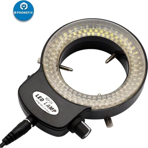 144 LED Miniscope Ring Light Adjustable illuminator Lamp For Industry Stereo Trinocular Microscope Video Camera Lens Magnifier