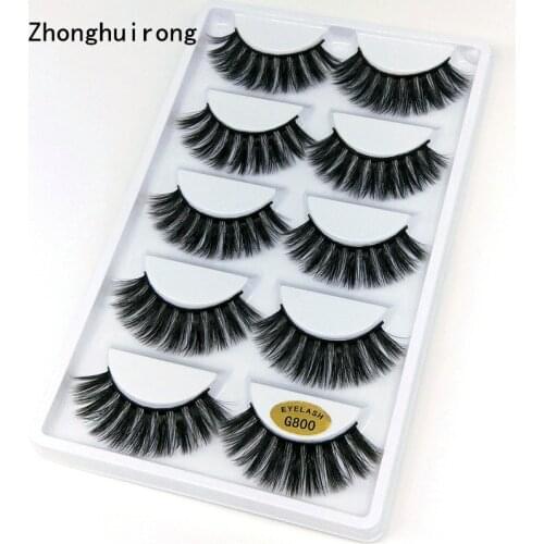 New 5 pairs of 3D mink false eyelashes natural long lasting thick eyelash extension