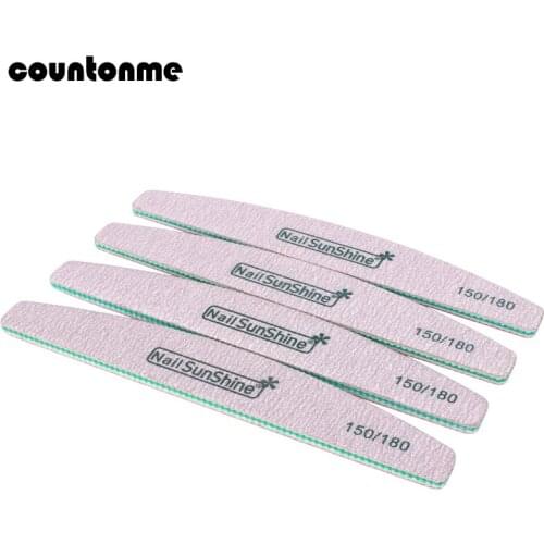 5Pcs/Lot Nail File 150/180 Professional Nail Art Sanding Buffer Green Files Double Side For Salon Manicure Pedicure UV Gel Tips