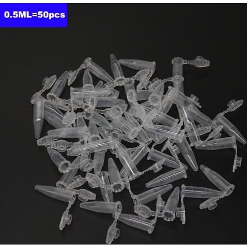 50 Pieces of 0.5 Ml Laboratory Transparent Micro Plastic Centrifuge Tubes with Snap Lid Container Lids for Laboratory Samples