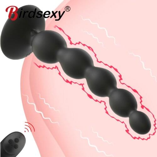 10 Speed Anal Vibrator Anal Beads Prostate Massage Dual Motor Butt Plug Stimulator USB Charge Vibrators Sex Toys For Men Women