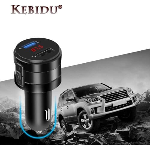Kebidu Dual USB Ports Car Charger Wireless Bluetooth 3.0 EDR Car MP3 Player FM Transmitter Modulator Handsfree Car Kit