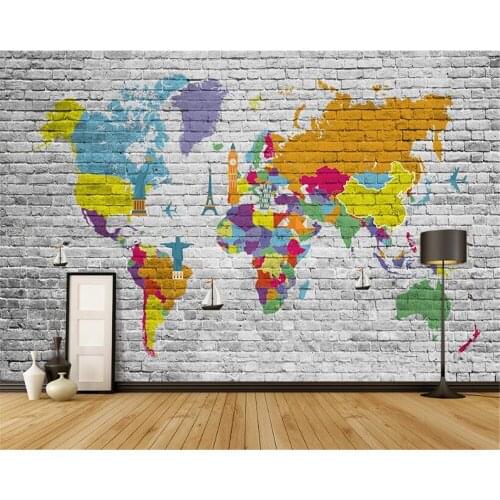 Beibehang Custom wallpaper photo retro Mediterranean world map hand painted backdrop living room sofa wall 3d wallpaper mural