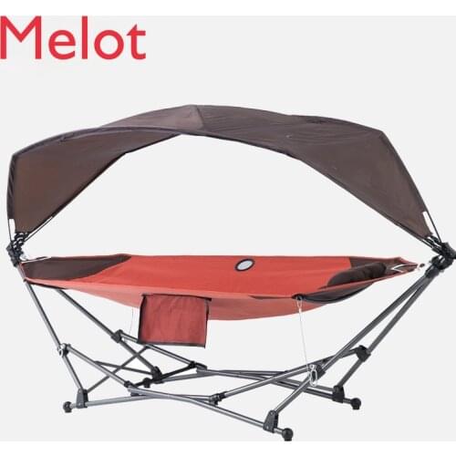 Large Hammock Foldable and Portable Cradle Indoor Outdoor Sunshade Canvas Lunch Break Bed Balcony Swing Bed Beach Self-driving