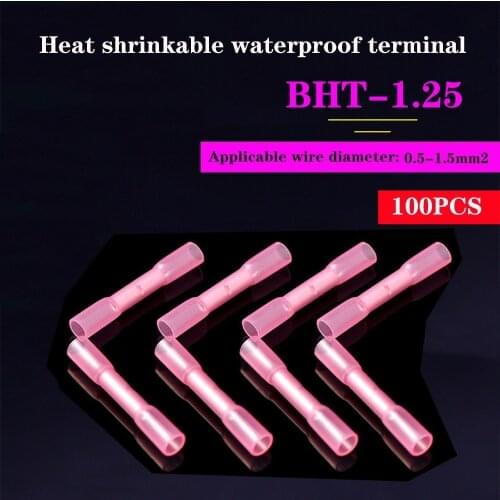 50/100pcs AWG 22-18 insulation Waterproof Heat Shrink Butt Connectors Electrical Wire Splice Cable Crimp Terminals Connectors