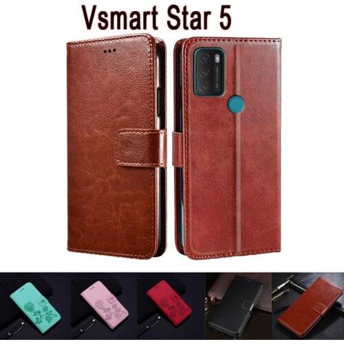 Classic Business Leather Phone Case For Vsmart Star 5 Cover Etui Flip Wallet Book On Vsmart Star5 Case Magnetic Card Hoesje Bag