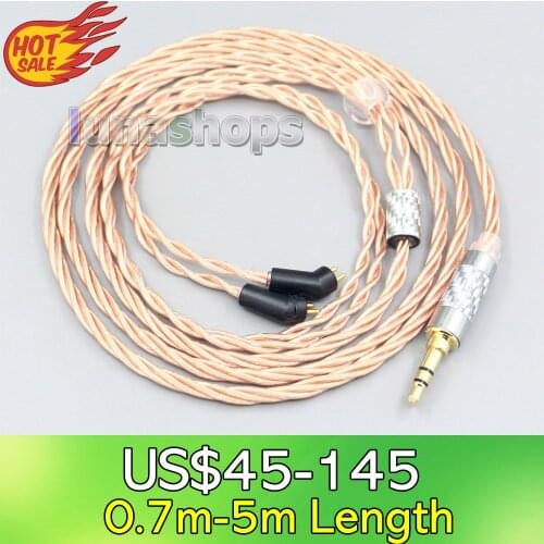 LN007181 Silver Plated OCC Shielding Coaxial Earphone Cable For Etymotic ER4B ER4PT ER4S ER6I ER4 2pin In ear