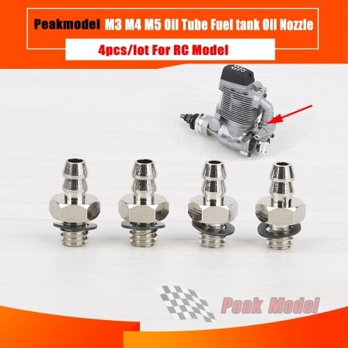 Oil Tube Fuel tank Oil Nozzle For RC Gasoline Drone Aeromodel Engine Oil Nozzle M3 M4 M5 Boat Water Nozzle Brass Nozzle