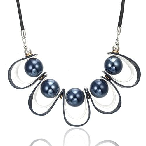 Statement Leather Necklace for Women Beads Necklaces $ Pendant New Jewelry Collares Mujer Kolye Bijoux Mulheres Colar MX074