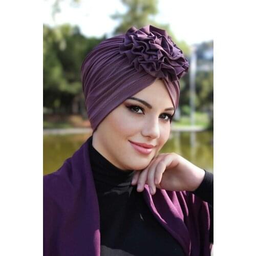 Instant turban scarf head wrap scarves for women hat rose detail