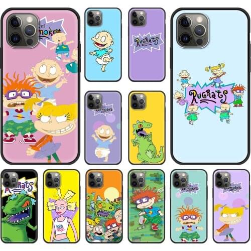 Cartoon R-Rugrat Anime Case for iPhone 11 12 Pro Max Phone Cover for iPhone 7 8 Plus SE2020 X XR XS Max Luxury Back Shell