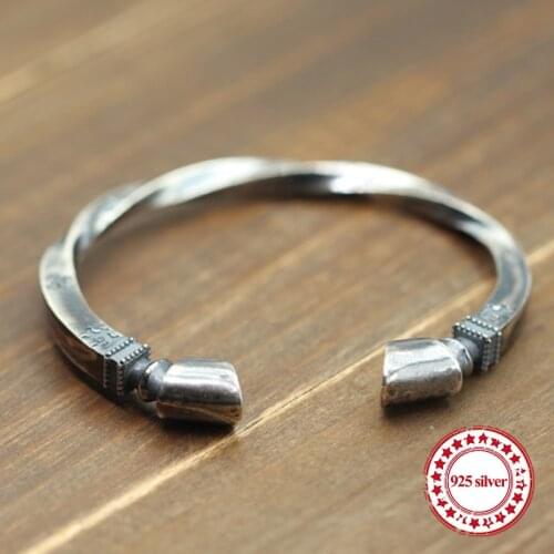 S925 sterling silver mens bracelet personalized classic retro accessories domineering horseshoe shape to send a gift Bangles