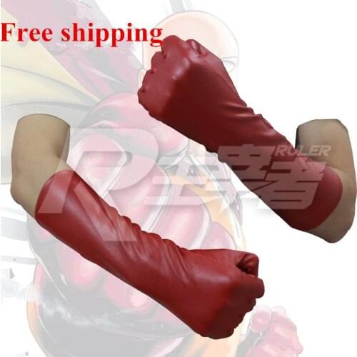 New Hot on sale Anime One Punch Man Saitama Cosplay Costume Unisex Cosplay Gloves One Size Free shipping