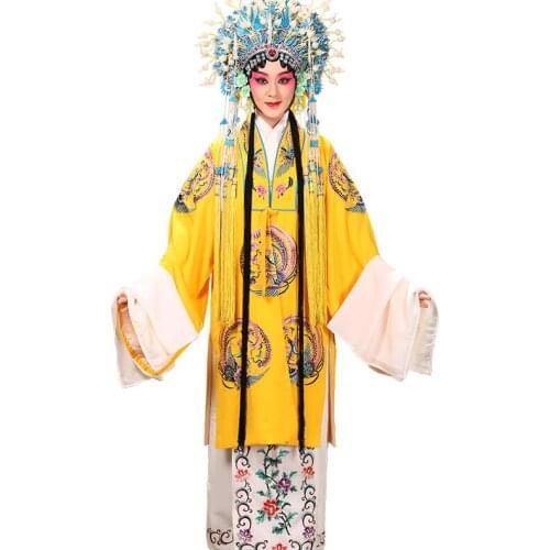 New Beijing ancient opera emperor empress dragon and Phoenix double drape stage troupe performance costume imperial crown