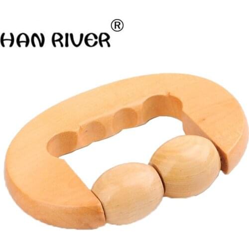 HANRIVER The new wooden massager two ball roller mixed batch of portable massage body