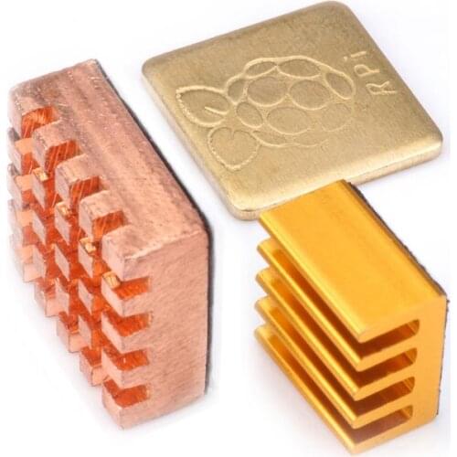 Cooling for Raspberri Pi Pie 2 For Raspberry Pi 3 Model B Heatsink ( 2 Pieces Pure Copper + 1 Piece Aluminum Heat Sink )