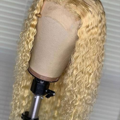 4x4 Lace Closure Wig Brazilian Curly Human Hair Wigs For Black Women 150% Blonde 613 Closure Wigs Remy Lace Wigs With Baby Hair