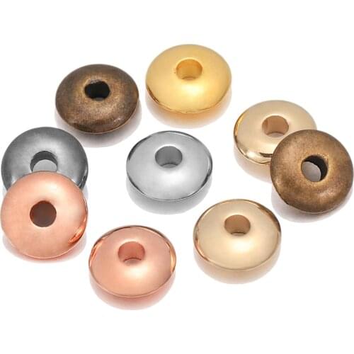 200pcs/lot Gold Rhodium Flat Round Spacer CCB Plastic Bead Spacer Loose Charm Beads For DIY Jewelry Making Supplies Accessories