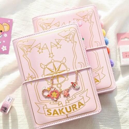 Sakura Loose-leaf Diary Notebook Kawaii Travel Handbook Spiral A6 Daily Planner Organizer Student Pink Notebook Stationery