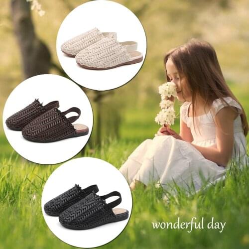 Baby Girl Sandals 2021 Children Woven Sandals Toddler Infant Kids Baby Girls Boys Weave Retro Single Princess Shoes Kids Sandals