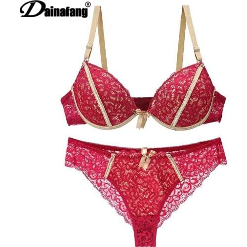 DAINAFANG new sexy hollow out T Hongs lingerie short dress ABC embroidered lace push women lingerie g-string