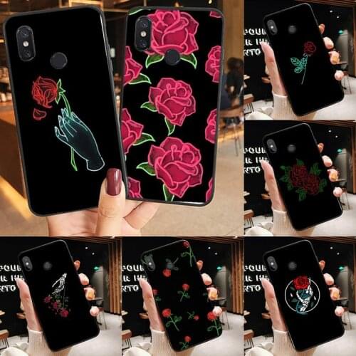 Glowing Rose In The Dark Phone Case For Xiaomi Mi A1 A2 5 6 6PLUS 8 9 SE Lite MIX 2 2S MAX 2 3 Pocophone F1