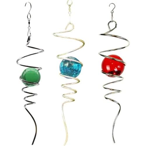 Wind Spinner Spiral Tail Wind Chime Home Decoration Door Window Hanging Decorative Glass Ball Crystal Wind Chime IndoorDecor