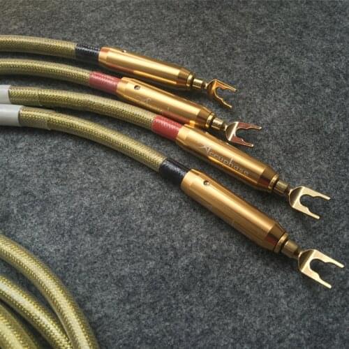 High Quality HiFi Audio Speaker Cable with Banana Plug Spade Plug - 2.5M - 1Pair