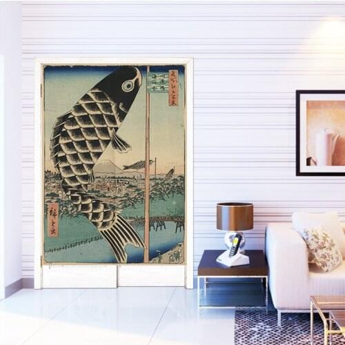 Japanese Ukiyo-e Doorway Curtain Entrance Half Curtain Bedroom Kitchen Partition Curtain Door Curtain Feng Shui Curtain Noren