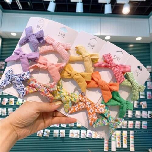 3 Piece Plaid Print Hair Pins Baby Girl Hair Accessories Children Hair Clip Butterfly Hairpin Hair Grip Barrettes Headdress